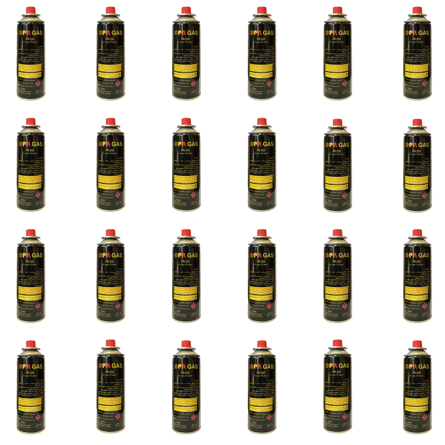 کپسول گاز مسافرتی PR پارس رگولاتور 210 گرمی - مدل PR-250 - بسته 24 عددی